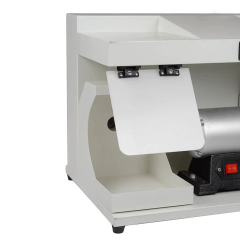 Close-up of Badass Heavy Duty Double Head Bench Grinder With Slick 550W Copper Motor, showing internal components and controls.