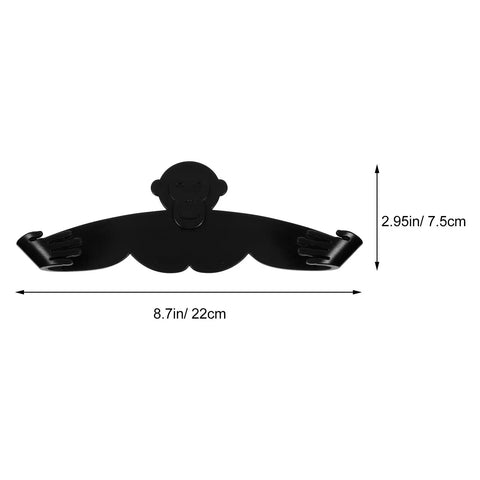 Traceless Wall Mounted Pot Lid Rack Organizer Durable PP Plastic No Drill Installation black dimensions 8.7in x 2.95in