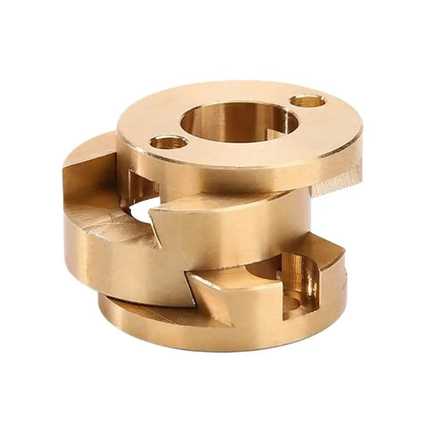 Upgrade Your 3D Printer Game With This Rock Solid 16mm Oldham Coupling For T8 Z-Axis Screw Hot Bed Setup That Cuts Vibration, Stops Printing Swing, And Boosts Overall Print Smoothness Like A Pro. brass Oldham coupling for T8 Z-axis 3D printer screw