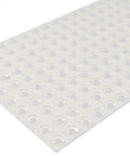 Clear cylindrical flat-top self-adhesive polyurethane furniture feet sheet, 0.5in diameter x 0.14in, 50-pack
