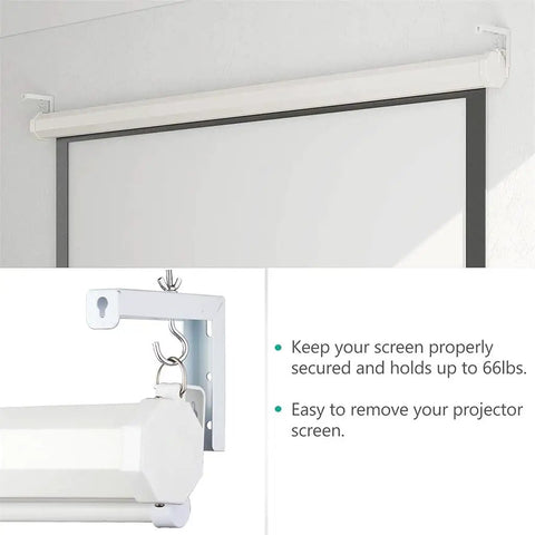 Adjustable Projector Screen Mount Kit With Wall L Bracket Hooks For Stud, Drywall, Brick And Concrete Walls 6 Inch L Bracket Lets You Adjust Screen Depth From 1.5 To 5 Inches For The Perfect Home Theater Setup