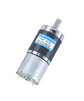 36mm Dc Planetary Gear Motor With 8mm Shaft And 12V 24V Dual Power showing a silver and black motor with a 8mm shaft for robotic applications.
