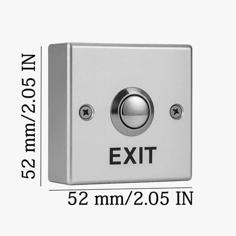 Heavy Duty Push To Exit Button For Access Control Systems With Built To Last Aluminum Alloy Exit Switch And NO COM Output Ideal For Office And Home Security 52mm By 52mm