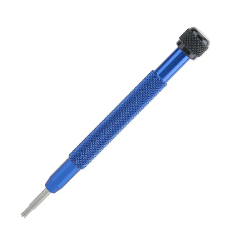 Watch Case Opener Screwdriver Tool 2.75mm Alloy Steel Precision Tip with blue non-slip handle for easy watch repair