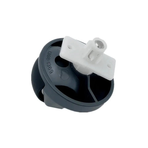 Omni-directional wheel caster for Roborock vacuum cleaners; black wheel with white mounting bracket