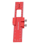6 Inch Woodworking Ruler With Adjustable Sliding Stop, Aluminum Alloy Pocket Ruler with engraved scales, red color