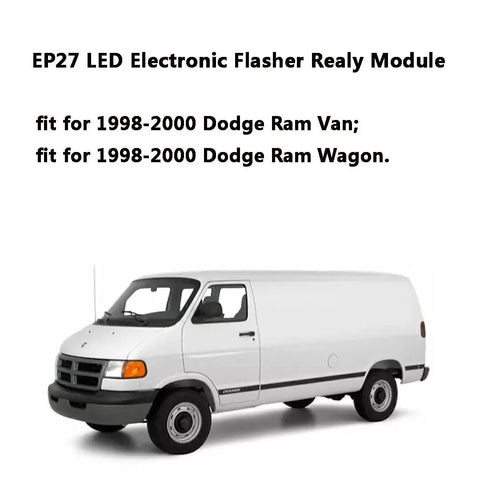 Plug And Play 5 Pin LED Flasher Relay Direct Replacement For Dodge Ram 1998 2002 1500 2500 3500 Dakota Viper Turn Signal And Hazard Module Fix Hyper Flash Convert Incandescent To Bright LED, white van fit