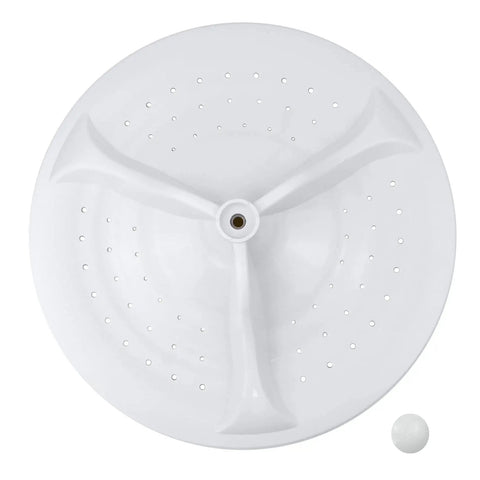 Washer Wash Plate Replacement For Front Load Washers Durable White Part W10752283 top view with white ball accessory