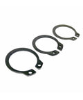 Three black retaining rings from Assortment Kit Of External Circlips And Retaining Rings 5 To 20 Mm Black 65Mn Steel C Type For Bearing Shafts