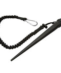 Broad-Head Bull Pin 1.25 Inch Forged Heat-Treated Steel With Black Finish Tether Hole Angled Head Made In USA Reduces Slippage