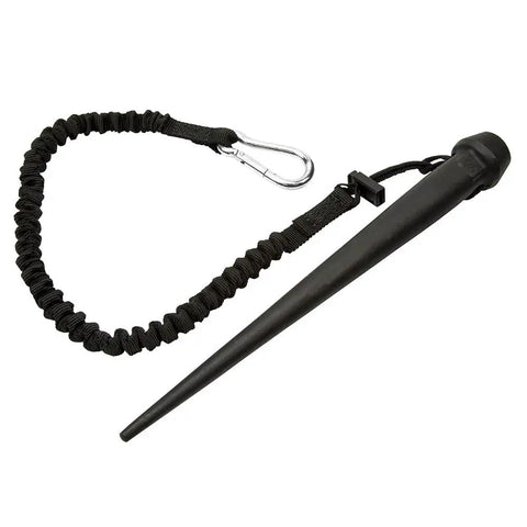 Broad-Head Bull Pin 1.25 Inch Forged Heat-Treated Steel With Black Finish Tether Hole Angled Head Made In USA Reduces Slippage