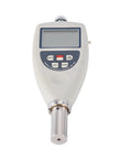 Straight Up Digital Shore Hardness Tester For Rubber And Plastic Using A D E Scale Types To Drop Crisp Testing Numbers Fast Inside A Slick Zero Hassle Handheld Meter, front view showing display and probe.