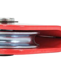 Beefy Two Pack 4 Ton Winch Snatch Block For Recovery 10,500 Lbs Capacity Off Road Snatch Block Pulley For Synthetic Rope Towing Hauling Gear For Trucks ATVs SUVs UTVs red steel snatch block pulley side view