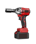 Cordless Brushless Impact Wrench High Torque Electric Power Tool For Scaffold Woodworking And Car Repair, Lightweight And Versatile For Truck And RV Maintenance With Extended Battery Life And Effortless Performance, red and black design.