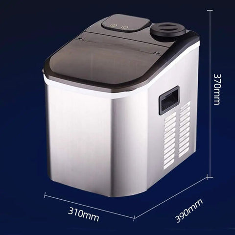 Compact Countertop Ice Maker That Chills Water Hella Fast For Crush Ready Cubes In Minutes sleek stainless body dimensions 390mm x 370mm x 310mm
