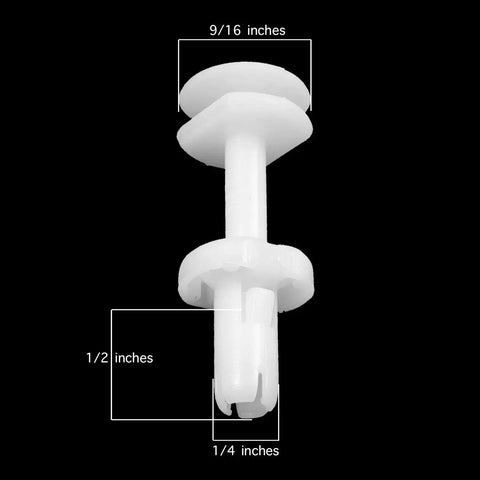 50 Pack White Nylon Car Door Panel Retainer Clips Straight Swap Fits GM 15960325 detailed view showing dimensions and design.