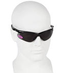 Nemesis Vision Correction Safety Sunglasses With 1.5 Diopters, Black Frame, Smoke Lenses, Sporty Flexible Lightweight Glasses Display
