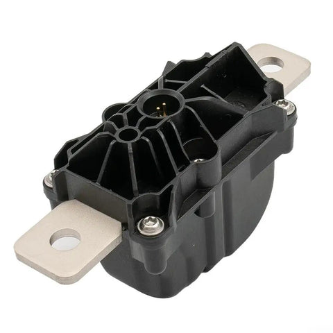 Tesla High Voltage Battery Disconnect Pyro Fuse for Model 3 and Model Y 2017-2022 side view showing sturdy housing and terminals.