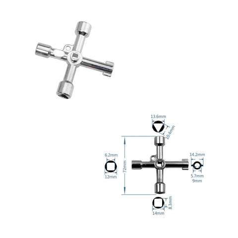 6in1 Multi-Functional Valve Key Set With Dimensions Displayed