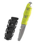 Blunt Tip Paddle Knife With Serrated Blade And Quick Release Sheath Titanium Coated Three Inch Blade For Cutting Rope