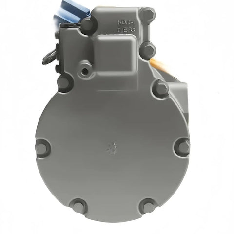 Precision Engineered Heavy Duty Auto AC Compressor Compatible With Tesla Model X 2016 Through 2020 R1234Yf Refrigerant front view.