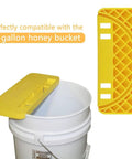 All In One Honey Extractor Kit And Harvest Gear For Easy Harvesting With 5 Gallon Bucket and yellow lid