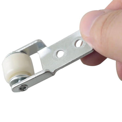 Close-up of Nylon Directional Guide Wheel Two Pack For Sliding Doors And Furniture Cabinets, sliding door roller pulley track guide.