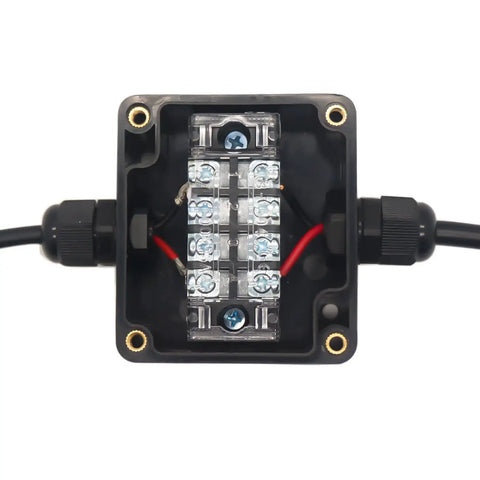 Watertight Junction Box IP67 Electrical Enclosure with 8-P 15A Barrier Terminals and 1 Inch In and 3 Out Cable Glands
