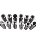 3MT Collet Set 12 Pc From 1/8 Inch To 3/4 Inch With 3/16 1/4 3/8 1/2 5/8 Inch Chuck displaying top view of precision ground collets