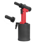 Heavy Duty Pneumatic Rivet Gun With 18500N Pulling Force For Aluminum Iron And Steel Fasteners Perfect For Automotive Repairs Home Appliances And Tough Jobs In Any Garage Or Shop, red and black