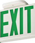 Single-Sided LED Exit Sign With Thermoplastic Housing And Switchable Red Or Green, AC Powered, Includes Extra Faceplate, White Finish