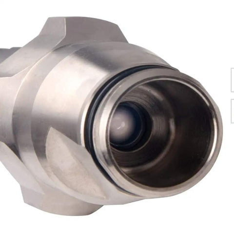 Close-up of stainless steel Real Deal Aftermarket Airless Paint Spray Pump for 390 395 490 495 595 Sprayers.