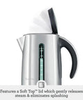 Smart Temperature Kettle With 7 Cup Capacity In Brushed Stainless Steel Quick Boil And Exact Brew Settings For Black Green White Oolong Tea And French Press Coffee Your Go To Brew with open lid