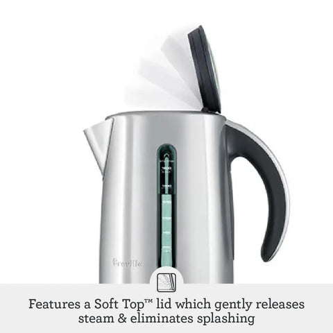 Smart Temperature Kettle With 7 Cup Capacity In Brushed Stainless Steel Quick Boil And Exact Brew Settings For Black Green White Oolong Tea And French Press Coffee Your Go To Brew with open lid