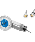 Pro Grade Dial Test Indicator Set With Magnetic Base For Machinists, includes 0.03 inch dial indicator, metal components.