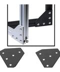 L Shape Outside Joining Plate Bracket 60x60x4mm With 5 Holes For 2020 V-Slot Aluminum Extrusion shown in frame setup