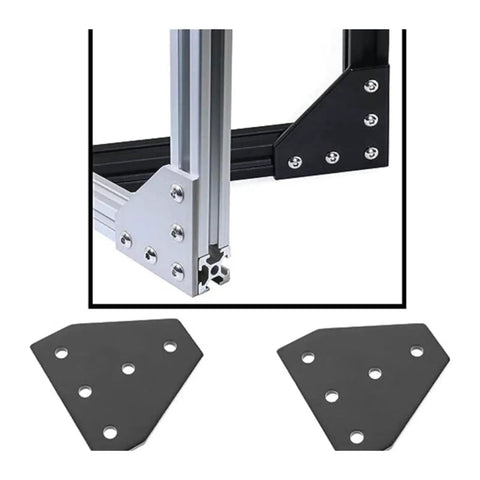 L Shape Outside Joining Plate Bracket 60x60x4mm With 5 Holes For 2020 V-Slot Aluminum Extrusion shown in frame setup