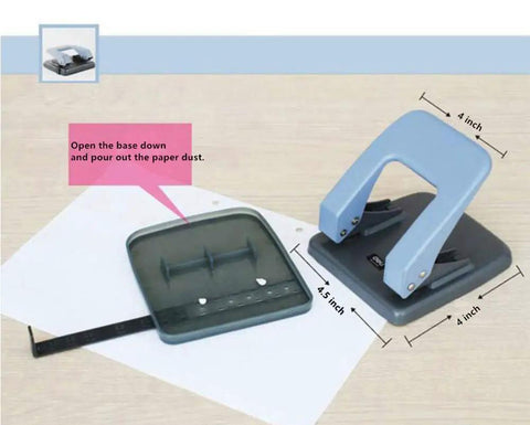 Two Hole Puncher For Paper And Crafts, Adjustable 3.15 Inch Hole Spacing, view showing detached base for paper dust removal
