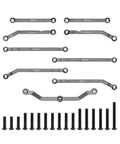 High Clearance Aluminum Steering Linkage Set for TRX4M 1 18 RC Crawler Upgrades Navy Blue CNC Machined 6061 T6 Aluminum For Lightweight Strength Fits Bronco And Defender TRX4M Stainless Ball Joint Improves Ground Clearance And Steering. 8-link set with screws