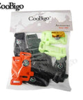 Twelve Piece Survival Paracord Bracelet Kit With Compass Flint Fire Starter Whistle Buckle And Plastic Paracord in mix colors bag
