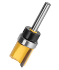 Top Notch 6mm Shank Flush Trim Router Bit Made From Tough Carbon Steel For Sleek Woodworking Cuts On Wardrobe Doors And Perfect Slotting Jobs That Get The Job Done Right Every Single Time, showing a close-up view of the bit.