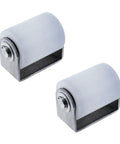 Two Slide Gate Guide Roller With Post Welded Bracket 1.6 Inch Diameter Heavy Duty Ball Bearing Nylon Wheel And Bracket Assembly For Smooth Operation Of All Sliding Gates Prevents Gate Tipping From Tracks Pack Of 2