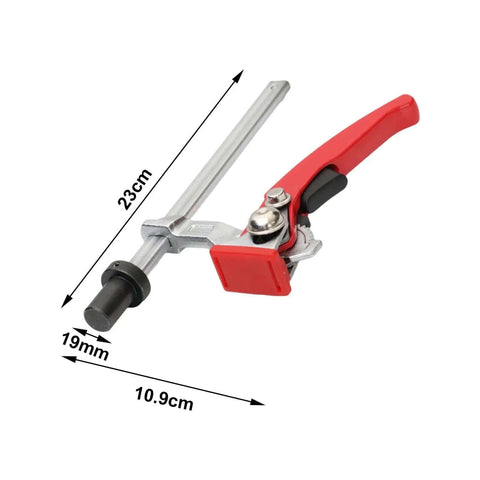 Adjustable Ratchet Workbench Clamp For Woodworking showing 23cm steel alloy construction and 19mm capacity
