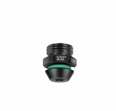 Rivet Tool Retention Nose Pieces Set For Rivet Gun Four Pack Three Thirty Second Inch One Eighth Inch Five Thirty Second Inch Three Sixteenth Inch With Rubber O Ring And Laser Etched Size Markings Fits 2550 M12 Tool Pro Grade Heavy Duty 3/32 inch nose piece with green O-ring