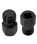 2-pack black metal oxygen sensor thread chasers with M18×1.5 and M12×1.25 threads for 3/8 in drive