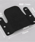 Straight Shooter Sectional Couch Connectors For Modular Sofa Setup Slick black galvanized steel clip with dimensions for easy DIY attachment.