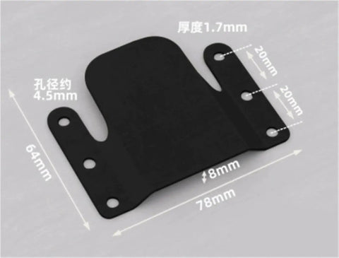 Straight Shooter Sectional Couch Connectors For Modular Sofa Setup Slick black galvanized steel clip with dimensions for easy DIY attachment.