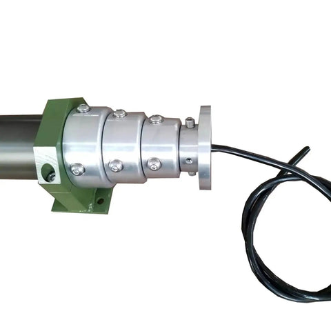 Beefed Up Pneumatic Telescopic Mast Replaces Worn Poles Six To Twelve Meters Strong black build with electric pump connection detail.
