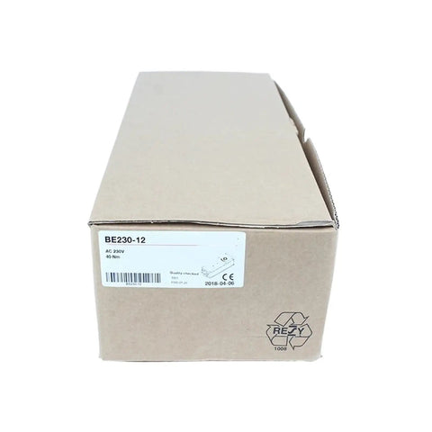 Built Tough HVAC Control Damper Actuator 230V 40Nm Heavy Duty Valve Drive Motor packaging box label view.