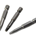 Heavy Duty 50mm Square Head Screwdriver Bits Set 3pc Steel SQ1 SQ2 SQ3 Magnetic Drill Bit Kit for Cordless Electric Powers Tools and Heavy Repair Jobs That Gonna Hold Tough Under Any Stress, 3 steel bits